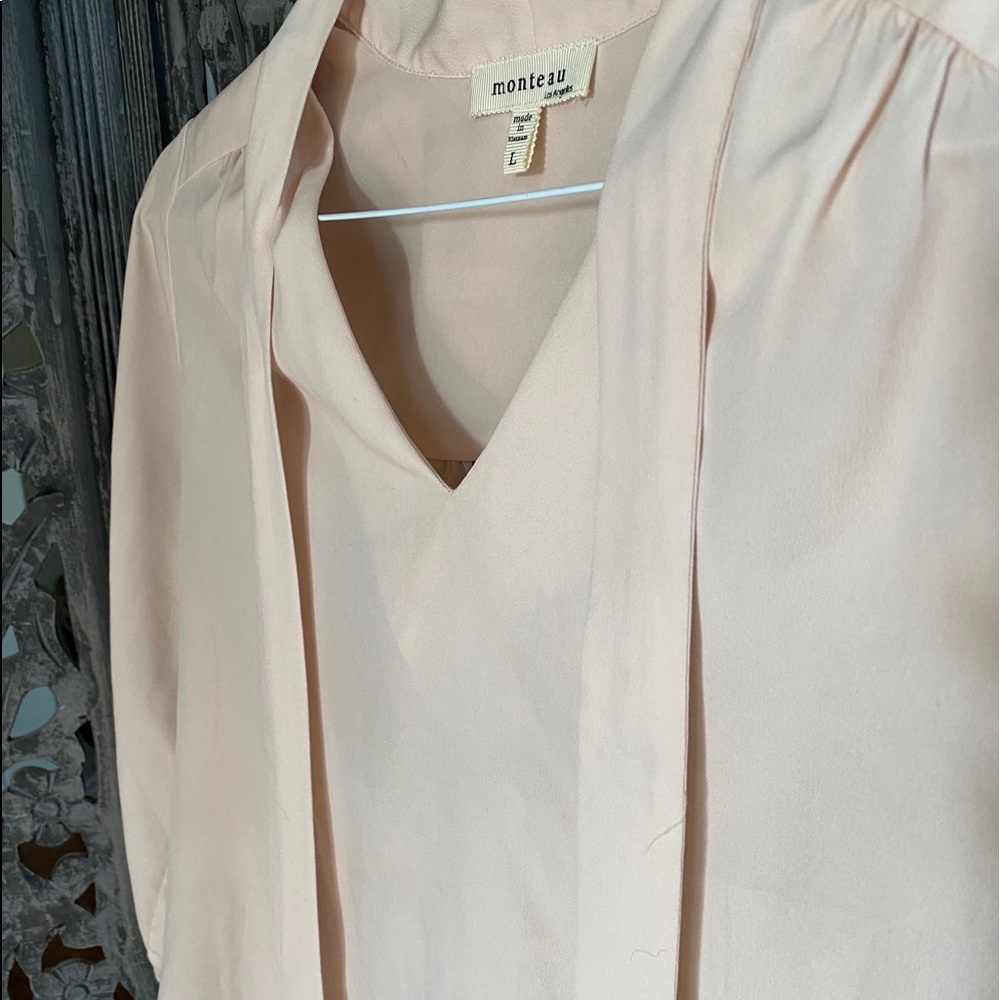 Pink tie up blouse